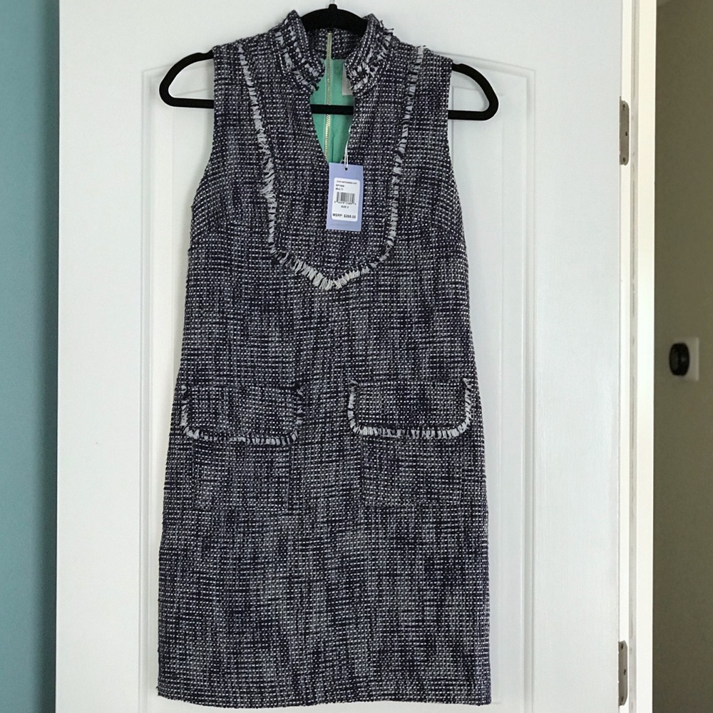 Sail to Sable Sleeveless Tweed Dress
